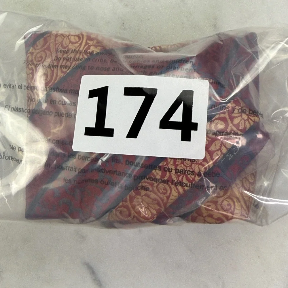 Steve Harvey Necktie Mens OS Red Gold Paisley Striped Celebrity Edition Formal